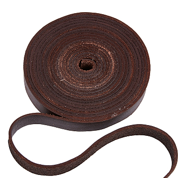 Flat Cowhide Leather Cord, for Jewelry Making, Mixed Color, 15x2mm