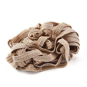 Nylon Trim Ribbon, with Aluminium Curb Chains, for Cloth DIY Making Decorate, Gold, 1/2"(12mm)