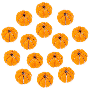 Handwork Felt Needle Felting Pumpkin Ornaments, for DIY Christmas Decoration Display, Dark Orange, 27x17mm