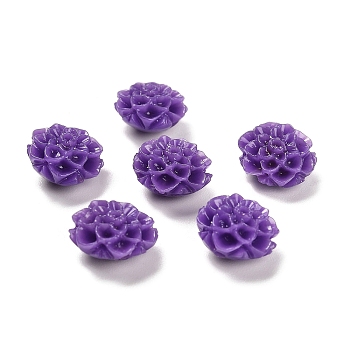 Synthetic Coral 3D Flower Rose Beads, Dyed, Indigo, 10x5mm, Hole: 1.5mm