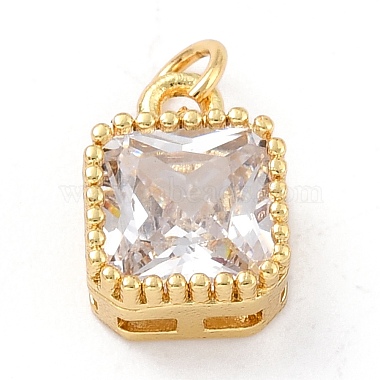 Real 18K Gold Plated Brass Inlaid Cubic Zirconia Charms(ZIRC-L100-073G-07)-2