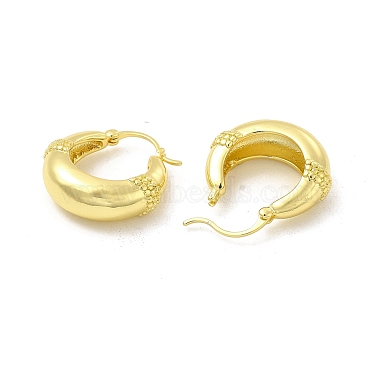 Латунные серьги-кольца с двойным рогом для женщин(EJEW-E273-05LG)-2