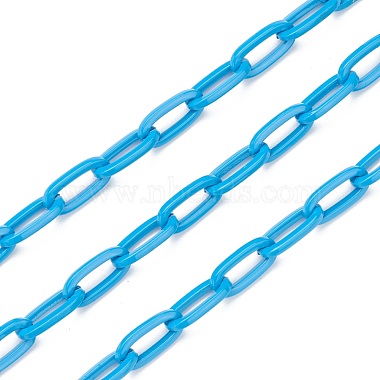 Deep Sky Blue Brass Paperclip Chains Chain