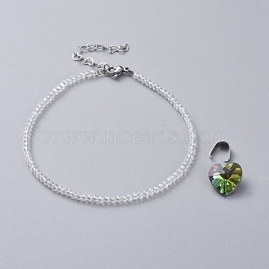 Clear AB Glass Anklets