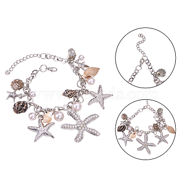 bracelets à breloques tendance pandahall elite(BJEW-PH0004-03-WH)-3