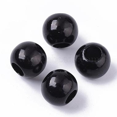 12mm Black Rondelle ABS Plastic European Beads