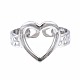 304 Stainless Steel Heart Open Cuff Ring(RJEW-T023-55P)-1