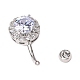 Piercing Jewelry Platinum Plated Brass Round Cubic Zirconia Navel Ring Navel Ring Belly Rings(AJEW-EE0001-104A)-3