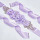 Rhinestone Flower with ABS Imitation Pearl Bridal Belt(AJEW-WH0348-119C)-3