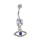 Evil Eye Drop Belly Button Rings for Women(AJEW-C010-01P)-1