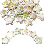 20Pcs Drawbench Style Natural Freshwater Shell Beads, Star, Cornsilk, 18~19.5x18~20x3~4mm, Hole: 0.9mm(BSHE-CJ0001-08)