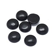 Natural Obsidian Cabochons, Half Round, 8x3.5mm(X-G-G788-B-05)
