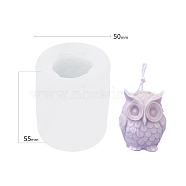 Owl Shape DIY Candle Silicone Molds, Resin Casting Molds, For Candle Making, White, 5x5.5cm(CAND-PW0008-42B)