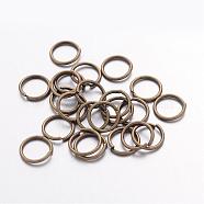 Antique Bronze Round Open Jump Rings, Brass Jewelry Supplies Findings, Cadmium Free & Lead Free, Open Jump Rings, 18 Gauge, 10x1mm, Inner Diameter: 8mm, about 52pcs/10g(X-JRC10MM-AB)