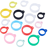 64Pcs 16 Style Silicone Pendant, for Electronic stylus & Lighter Making, Ring, Mixed Color, 29x24.5x7mm, Hole: 3mm, Inner Diameter: 8~13mm, 4pcs/style(SIL-CP0001-11)