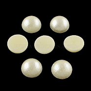 Matte Half Round ABS Plastic Imitation Pearl Cabochons, Beige, 14x7mm, about 1000pcs/bag(SACR-R873-14mm-Z24)