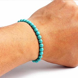 Turquoise Bracelet with Elastic Rope Bracelet, Male and Female Lovers Best Friend(DZ7554-8)
