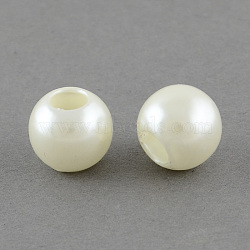 ABS Plastic Imitation Pearl Beads, Large Hole Beads, Rondelle, Creamy White, 20x18mm, Hole: 7mm, about 140pcs/500g(MACR-R530-20mm-A41)