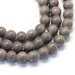Baking Painted Glass Round Bead Strands, Rosy Brown, 8.5~9mm, Hole: 1.5mm, about 105pcs/strand, 31.8 inch(DGLA-Q020-8mm-15)