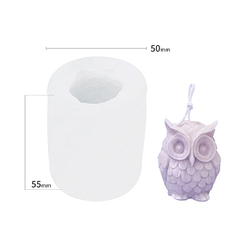 Owl Shape DIY Candle Silicone Molds, Resin Casting Molds, For Candle Making, White, 5x5.5cm