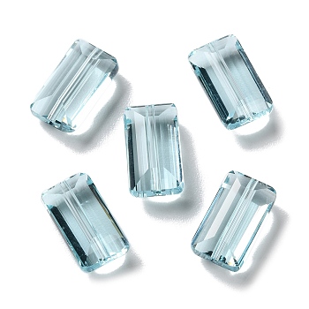 K9 Glass, Imitation Austrian Crystal Beads, Faceted, Rectangle, Light Blue, 14x8x5.5mm, Hole: 1.4mm