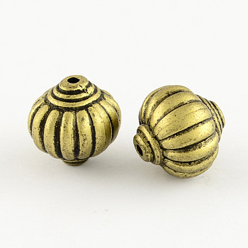 Lantern Antique Acrylic Beads, Antique Bronze Plated, 14x14mm, Hole: 2mm, about 430pcs/500g