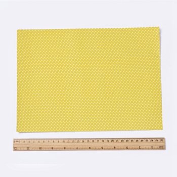 Polka Dot Pattern  Printed A4 Polyester Fabric Sheets, Self-adhesive Fabric, for Garment Accessories, Gold, 30x21.5x0.03cm