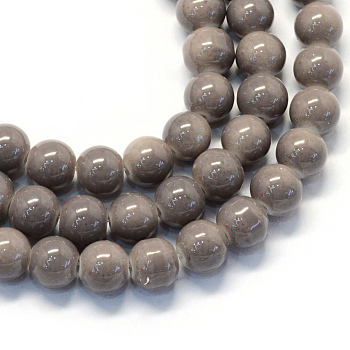 Baking Painted Glass Round Bead Strands, Rosy Brown, 8.5~9mm, Hole: 1.5mm, about 100~105pcs/strand, 31.8 inch