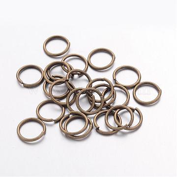 Antique Bronze Round Open Jump Rings, Brass Jewelry Supplies Findings, Cadmium Free & Lead Free, Open Jump Rings, 18 Gauge, 10x1mm, Inner Diameter: 8mm, about 52pcs/10g(X-JRC10MM-AB)