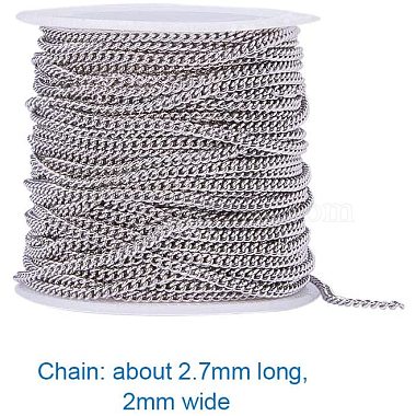 304 Stainless Steel Curb Chains Necklaces Making(STAS-PH0015-01)-2