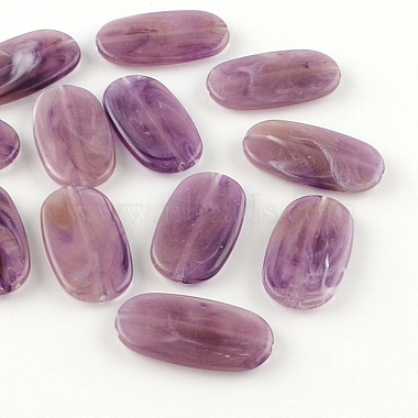 Abalorios de acrílico oval de piedras preciosas de imitación(X-OACR-R048-M)-2