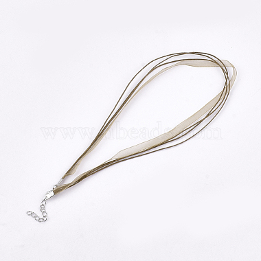 Waxed Cord and Organza Ribbon Necklace Making(NCOR-T002-290)-2