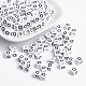 White Cube Letter Acrylic Beads(X-PL37C9308-Q)-1