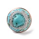 Synthetic Turquoise Nuggets Beaded Adjustable Ring with Crystal Rhinestone(G-I330-15R)-3