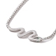 Cubic Zirconia Snanke Pendant Necklace with Cup Chains(NJEW-P276-01P)-3