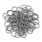 100Pcs Baking Paint Zinc Alloy Open Jump Rings, Round, Gray, 16 Gauge, 12.2x1.2mm, Inner Diameter: 9.8mm(FIND-WH0032-85B-09)