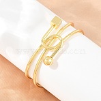 Brass Knot Open Cuff Bangles for Women, Lead Free & Cadmium Free, Long-Lasting Plated, Rack Plating, Real 18K Gold Plated, Inner Diameter: 1.93x2.24 inch(4.9x5.7cm)(KK-CBA5A76-03G)