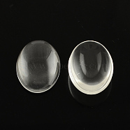 Transparent Oval Glass Cabochons, Clear, 30x20x6mm(GGLA-R022-30x20)