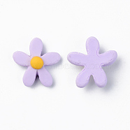 Resin Cabochons, Opaque, Flower, Plum, 16x15.5x6.5mm(RESI-R429-01A-05)