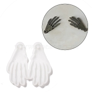 DIY Skeleton Hand Pendants Silicone Molds, Resin Casting Molds, For UV Resin, Epoxy Resin Jewelry Making, Halloween Theme, White, 50x50x4mm, Hole: 3mm, Inner Diameter: 46x21mm(DIY-D060-14)
