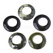 Natural Peridot Pendants, Ring, 45x7mm, Hole: 24mm(G-R480-01)