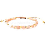 Natural Sunstone Braided Bead Bracelets, 6-1/4~10-5/8 inch(16~25cm)(PW-WGF95B2-11)