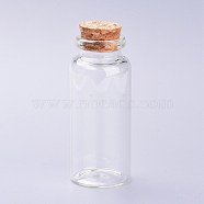 Glass Bottles, with Cork Stopper, Wishing Bottle, Bead Containers, Clear, 3x7cm(AJEW-H102-06C)