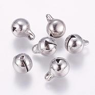 304 Stainless Steel Charms, Bell Shape, Stainless Steel Color, 9x6x6mm, Hole: 1.5mm(STAS-K148-07P-B)