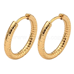 PVD Vacuum Plating 202 Stainless Steel Huggie Hoop Earrings with 304 Stainless Steel Pins for Women, Long-Lasting Plated,, Golden, 18x2.5mm(X-EJEW-H003-02G)