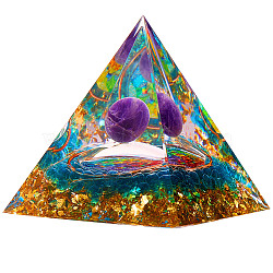 Natural Purple Aventurine Crystal Pyramid Decorations, Healing Angel Crystal Pyramid Stone Pyramid, for Healing Meditation, 60x60x65mm(JX071A)