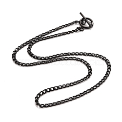 Ion Plating(IP)  304 Stainless Steel Chain Necklaces, Electrophoresis Black, 19.72 inch(50.1cm) (NJEW-A002-07EB)