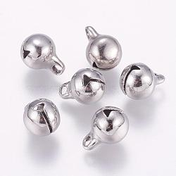 304 Stainless Steel Charms, Bell Shape, Stainless Steel Color, 9x6x6mm, Hole: 1.5mm(STAS-K148-07P-B)