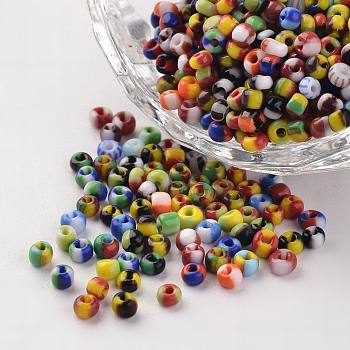 8/0 Opaque Colours Seep Glass Beads, Round Seed Beads, Mixed Color, 2.5~3x2~3mm, Hole: 0.8mm, about 1600pcs/50g