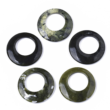 Natural Peridot Pendants, Ring, 45x7mm, Hole: 24mm
